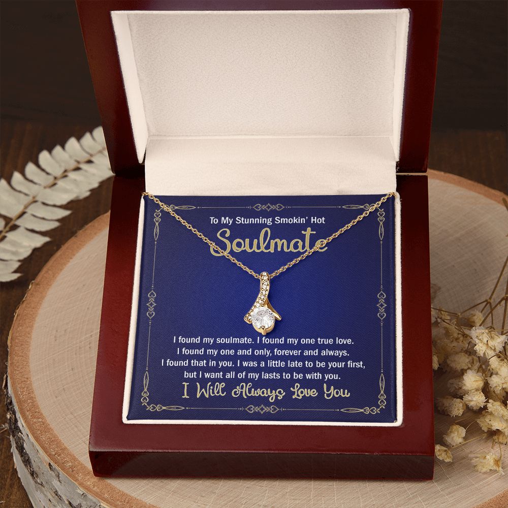 To My Smokin Hot Soulmate Necklace - Wife Gifts From Husband To My Wife Necklace, Gift for Her Romantic, Girlfriend Gifts Necklace for Wife from Men Includes Message Card and Gift Box 6 Alluring Beauty Necklace