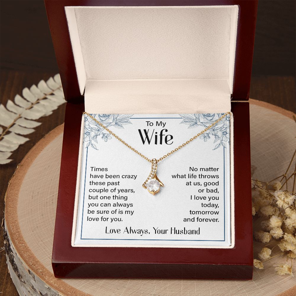 To My Wife Necklace from Husband, Personalized Necklace for Women, Luxury Necklace for Wife from Man Men, Wedding Anniversary Present For Wife, Beautiful Wife Jewelry Christmas Birthday Gift For Wife20 Alluring Beauty Necklace