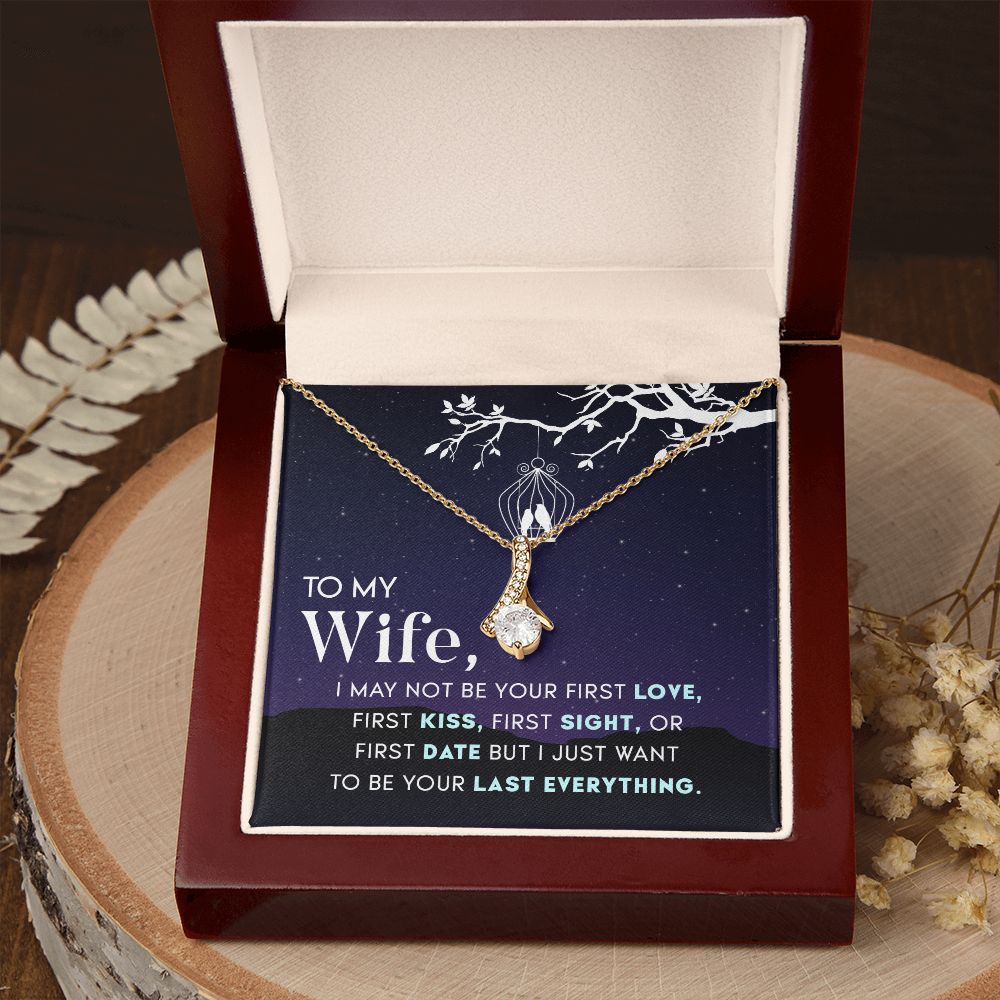 To My Wife Necklace from Husband, Personalized Necklace for Women, Luxury Necklace for Wife from Man Men, Wedding Anniversary Present For Wife, Beautiful Wife Jewelry Christmas Birthday Gift For Wife15 Alluring Beauty Necklace