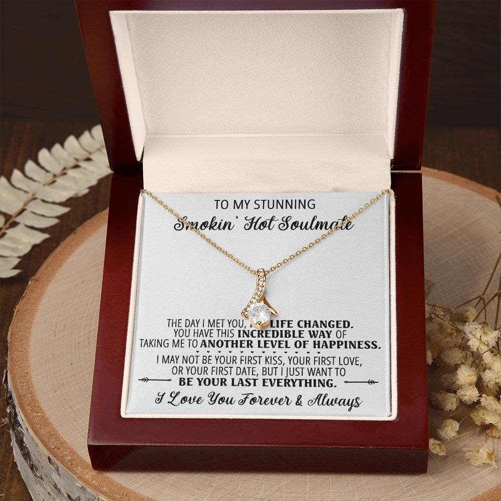 To My Smokin Hot Soulmate Necklace - Wife Gifts From Husband To My Wife Necklace, Gift for Her Romantic, Girlfriend Gifts Necklace for Wife from Men Includes Message Card and Gift Box 1 Alluring Beauty Necklace