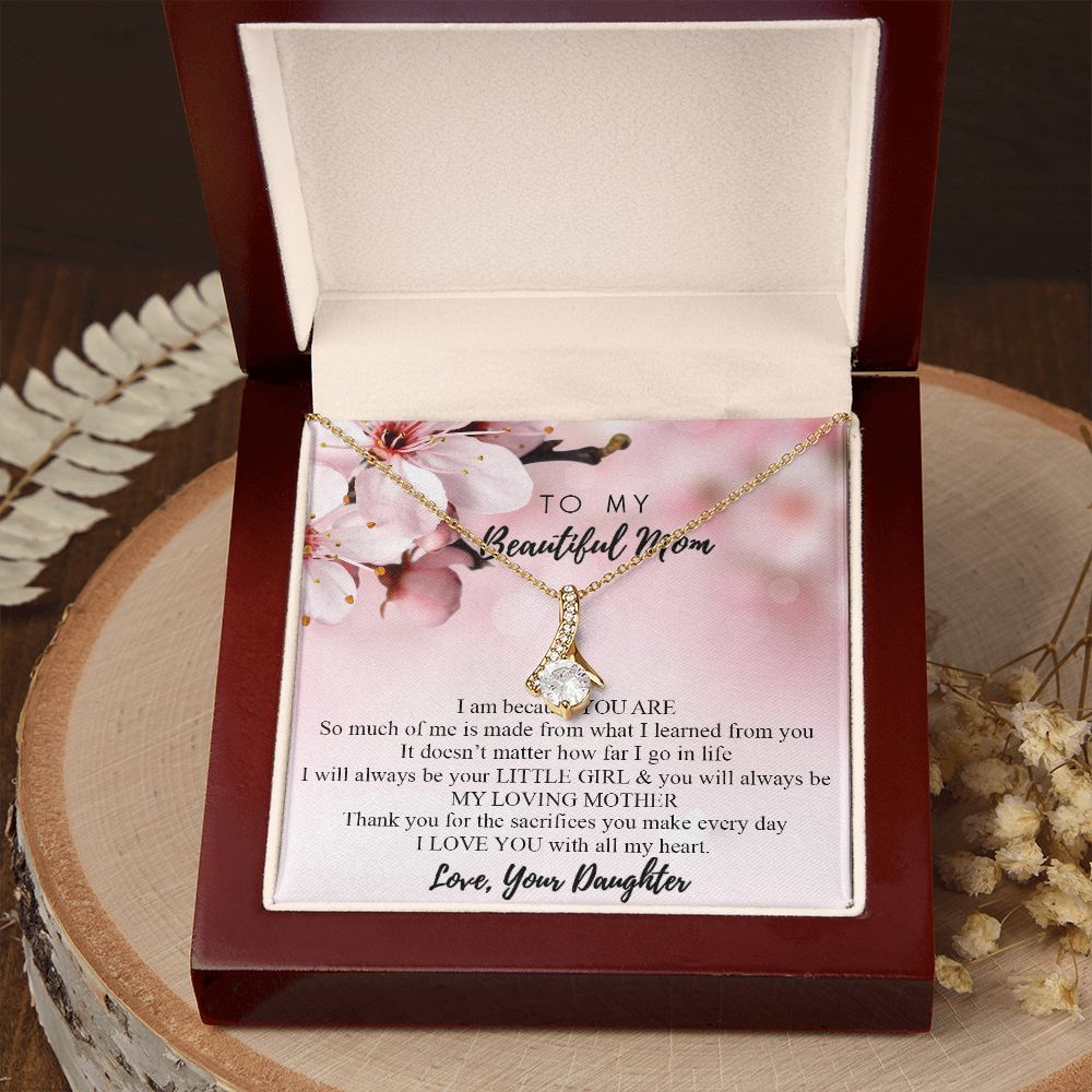 Mom Necklace Gifts for Mom from Daughter to Mom Gifts for Mothers Day from Daughter, To My Mom Necklace from Daughter to Mom Birthday Gifts Necklace with Message Card and Gift Box2246 Alluring Beauty Necklace