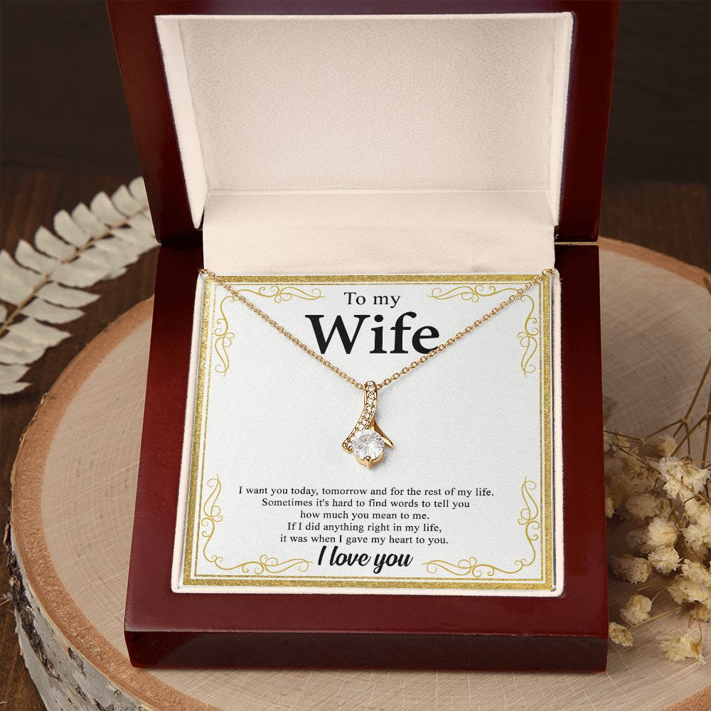 To My Wife Alluring Love Necklace Gift for Wife Valentines Day Gift for Her Alluring Beauty Necklace
