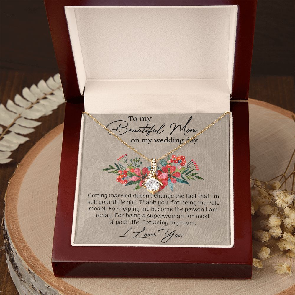 Mom Wedding Gift from Bride, Gift for Mom on Wedding Day, Mother of the Bride Necklace, Wedding Gift for Mom, Bride to Mom Gift Alluring Beauty Necklace