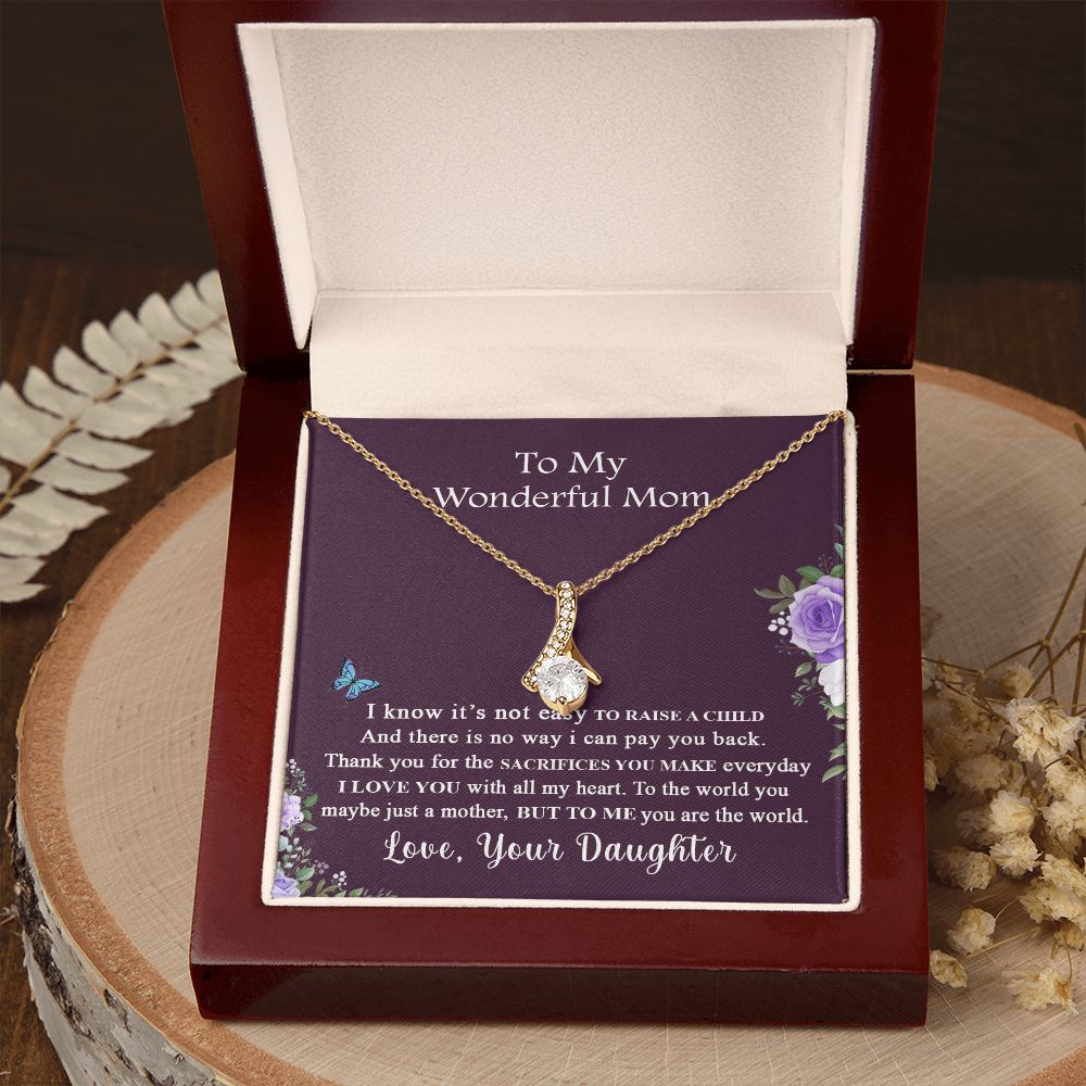 Mom Necklace Gifts for Mom from Daughter to Mom Gifts for Mothers Day from Daughter, To My Mom Necklace from Daughter to Mom Birthday Gifts Necklace with Message Card and Gift Box2231 Alluring Beauty Necklace