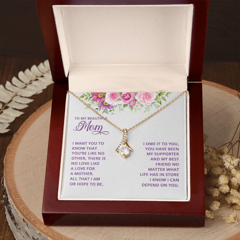 Mom Necklace Gifts for Mom from Daughter to Mom Gifts for Mothers Day from Daughter, To My Mom Necklace from Daughter to Mom Birthday Gifts Necklace with Message Card and Gift Box17 Alluring Beauty Necklace