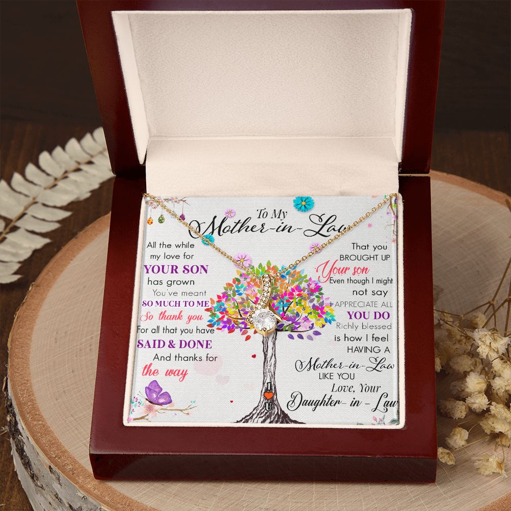 Mother in Law Necklace, Jewelry for Women, Future Mother in Law Gifts from Daughter in Law, Mother of Bride Gifts For Mother in Law, Birthday Gifts For Mother In Law From Daughter In Law72323 Alluring Beauty Necklace