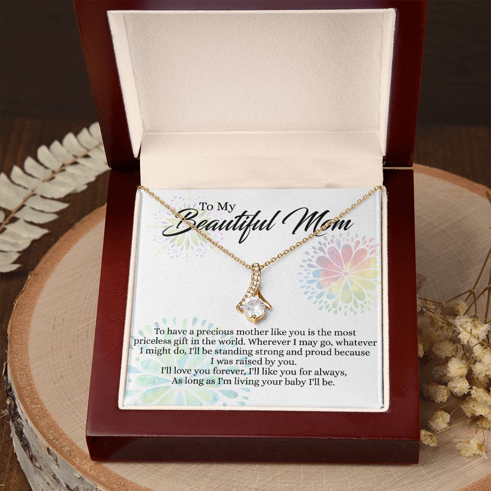 To My Mom Necklace, Gift For Mom, Mother's Day Gift from Daughter, Mom Jewelry Gift for Mothers Day, Birthday Gift for Mother, Moms Gift from Daughter Son, Necklace for Mom Mother 4 Alluring Beauty Necklace