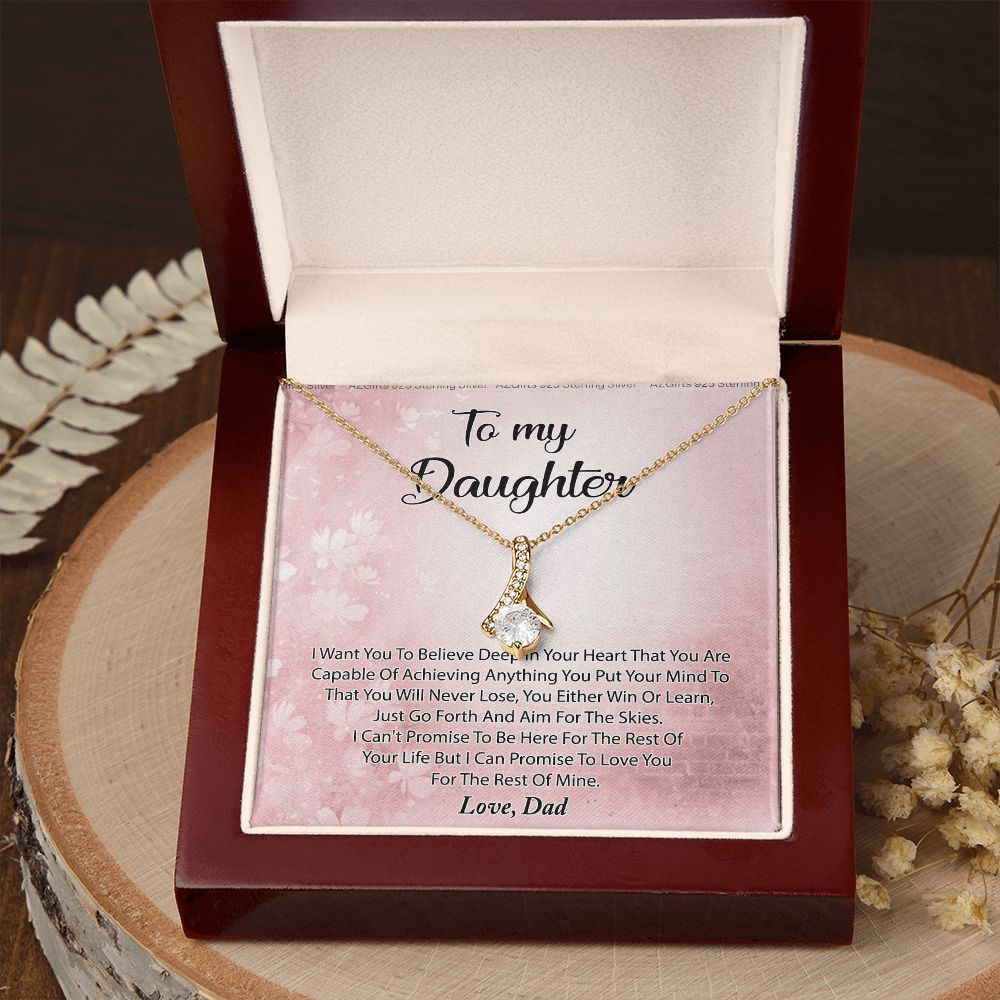 To My Daughter Necklace Gift From Mom I Love You Forever and Always Hearts Necklace For Daughter Present for Birthday Anniversary Christmas Valentine's Day Alluring Beauty Necklace