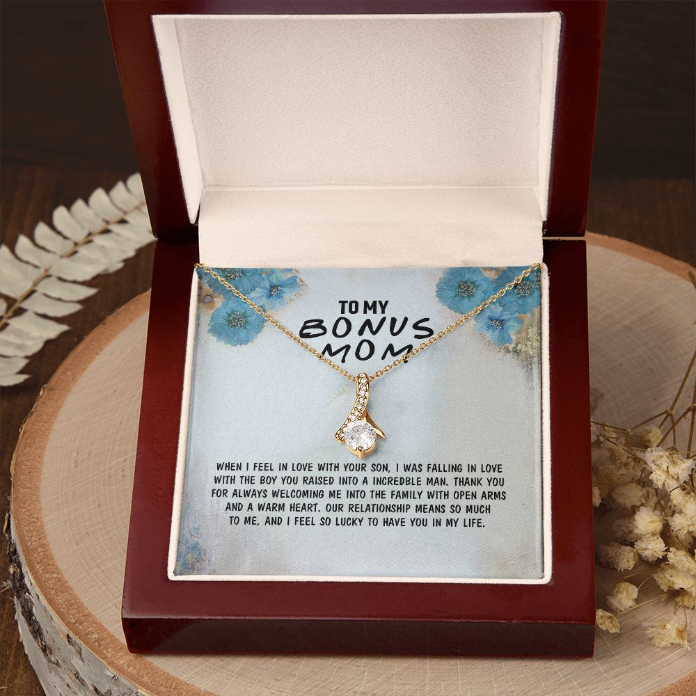 Mother Daughter Necklace as Daughter Gift from Mom, Mom Necklace as Christmas Gift for Mom from Son, Birthday Gift for Mother in Law Necklace, Bonus Mom Gifts for Step Mom Necklace4 Alluring Beauty Necklace