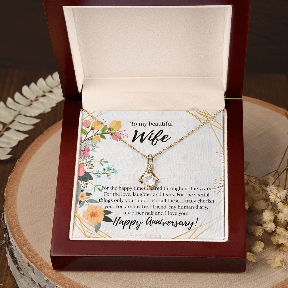 To My Wife Necklace from Husband, Personalized Necklace for Women, Luxury Necklace for Wife from Man Men, Wedding Anniversary Present For Wife, Beautiful Wife Jewelry Christmas Birthday Gifts For Wife8 Alluring Beauty Necklace