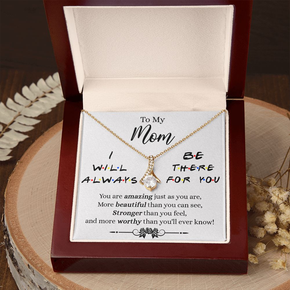 Mother Daughter Necklace Gifts For Mom Birthday Christmas Mothers Day Present To My Mom Jewelry Pendant Message Card Gift Box Alluring Beauty Necklace