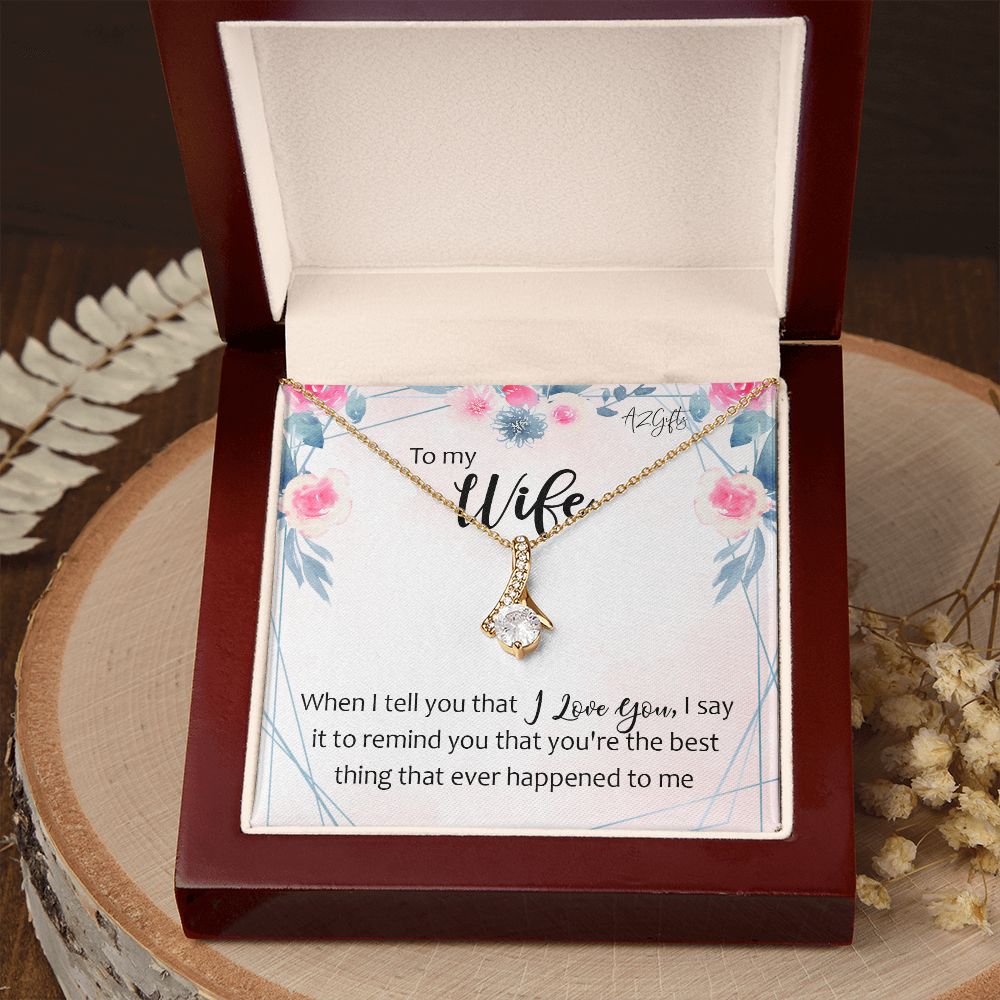 To My Wife Necklace from Husband, Personalized Necklace for Women, Luxury Necklace for Wife from Man Men, Wedding Anniversary Present For Wife, Beautiful Wife Jewelry Christmas Birthday Gifts For Wife Alluring Beauty Necklace