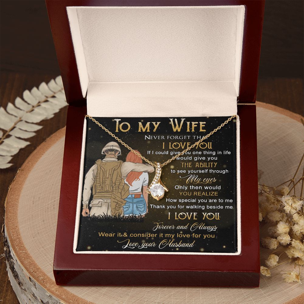 Birthday Gifts For Wife, Necklace Gifts For Wife From Husband, To My Wife Jewelry For Women , To My Wife Necklace  from Husband Wedding Anniversary Present For Wife, Beautiful Wife Jewelry Christmas21 Alluring Beauty Necklace