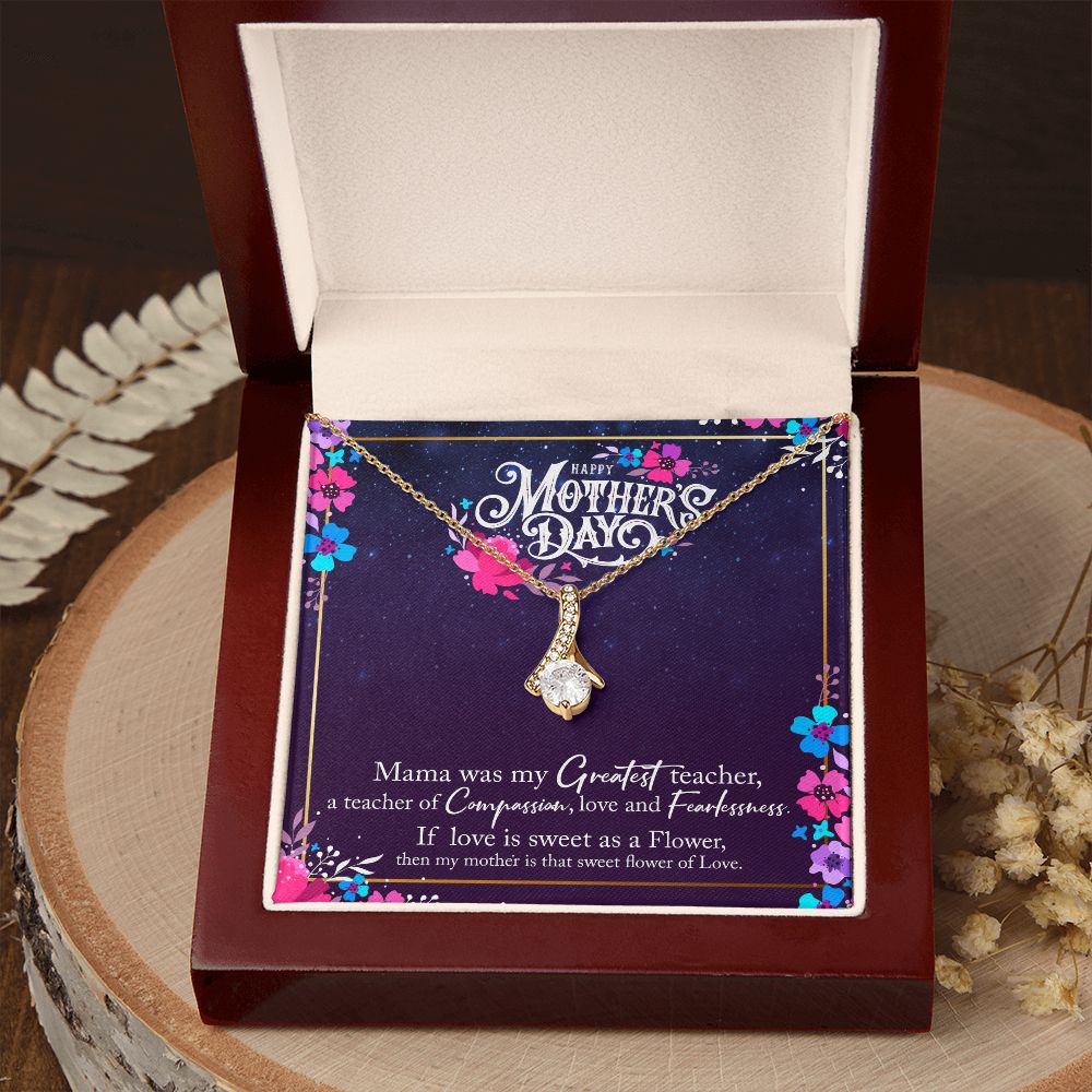 To My Mom Mother Necklace Pendant Gìt From Daughter Or Son Happy Mothers Day Mama Was My Greatest Teacher With Message Card Gift For Mom Alluring Beauty Necklace