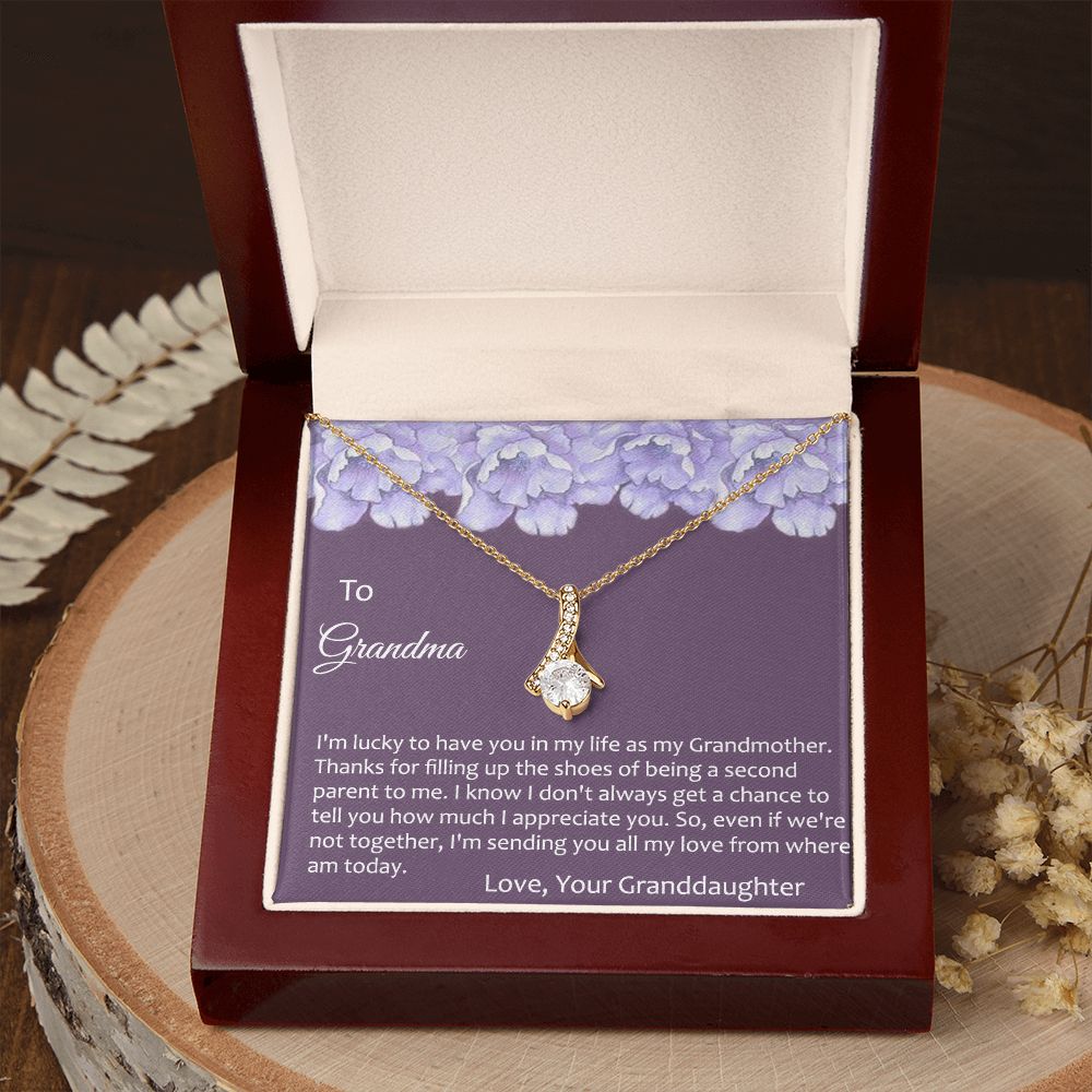 To My Grandma Necklace, Gift for Grandmother Necklace, Mothers Day Gift For Grandma Nana, Grandma Jewelry From Grandchildren GrandKids , Jewelry Box Gift For Grandma Grandmother21 Alluring Beauty Necklace