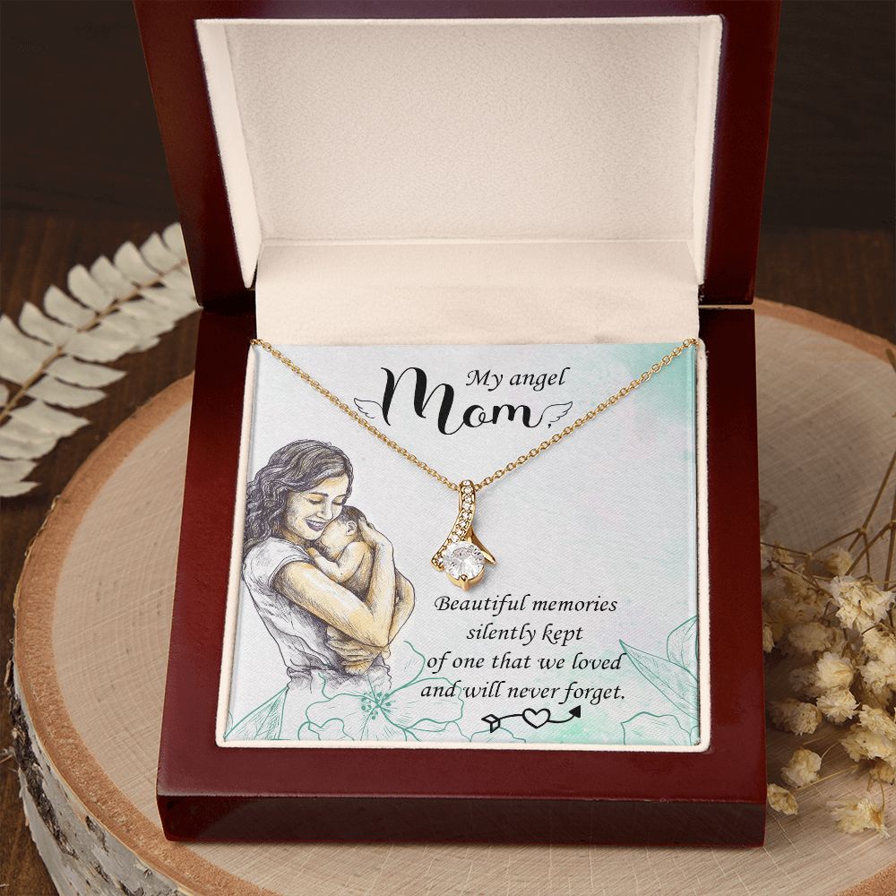 To My Mom Mother My Angel Necklace Pendant Gift From Daughter Beautiful Memories With Message Card Gift For Mom Alluring Beauty Necklace