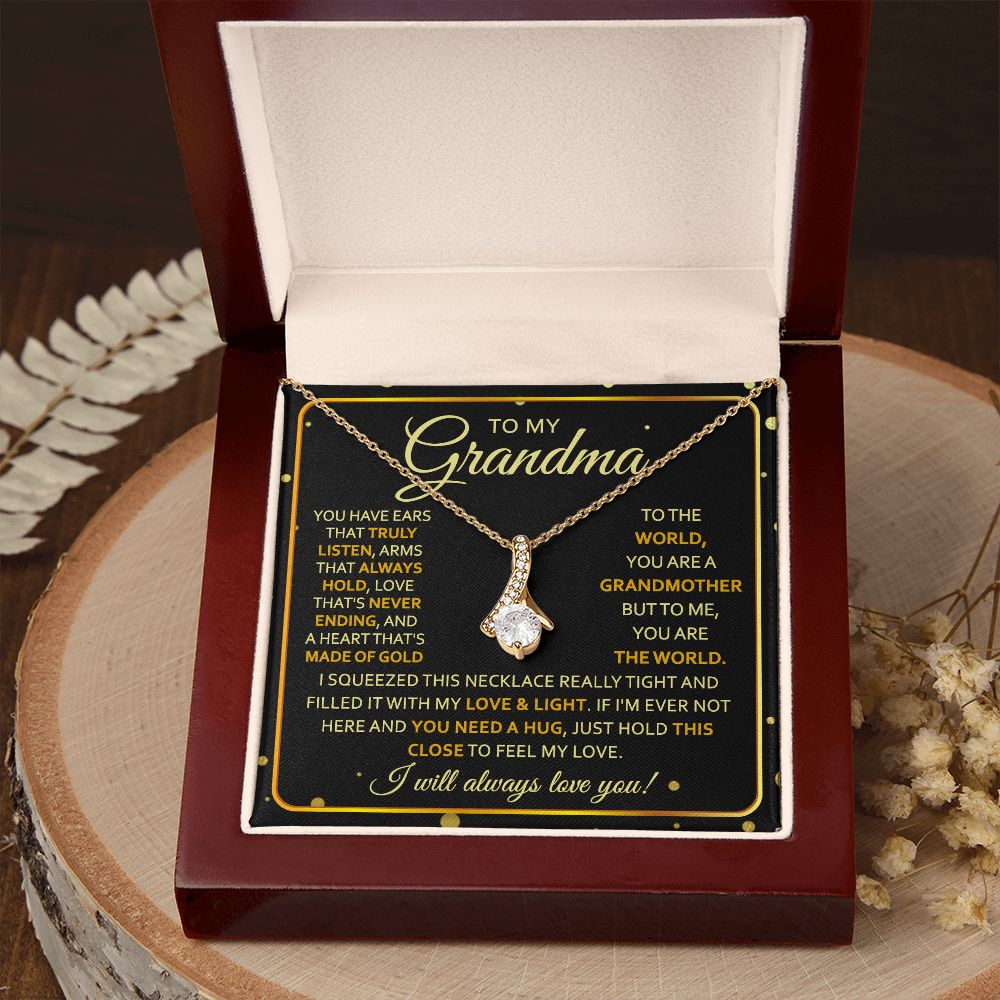 To My Grandma Necklace, Gift for Grandmother Necklace, Mothers Day Gift For Grandma Nana, Grandma Jewelry From Grandchildren GrandKids , Jewelry Box Gift For Grandma Grandmother7 Alluring Beauty Necklace