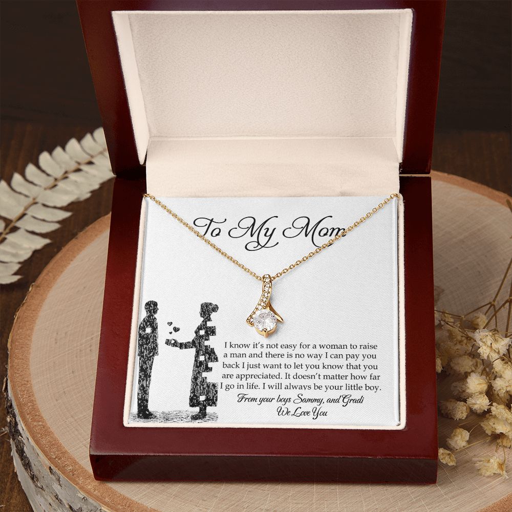 Mom Necklace Gifts for Mom from Daughter to Mom Gifts for Mothers Day from Daughter, To My Mom Necklace from Daughter to Mom Birthday Gifts Necklace with Message Card and Gift Box2 Alluring Beauty Necklace