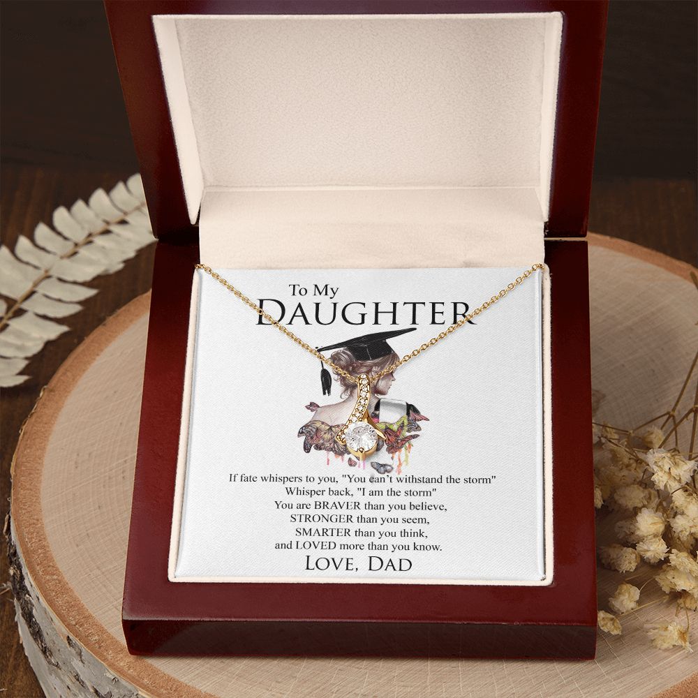 Mother Daughter Gift Ideas, To My Daughter Gift Necklace from Mom, Jewelry Pendant Present for Daughter, Birthday Christmas Gift Graduation Gifts for Daughters, Mother and Daughter Necklace 25 Alluring Beauty Necklace