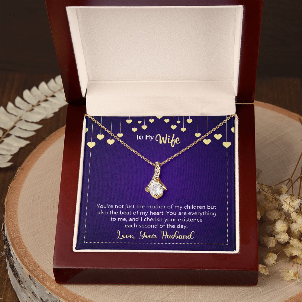 To My Wife Necklace, Wedding Anniversary Jewelry For Women, Necklace For Wife from Husband, Gift For Wife Birthday Gifts From Husband Necklace, Jewelry With Message Card In A Gift Box10 Alluring Beauty Necklace