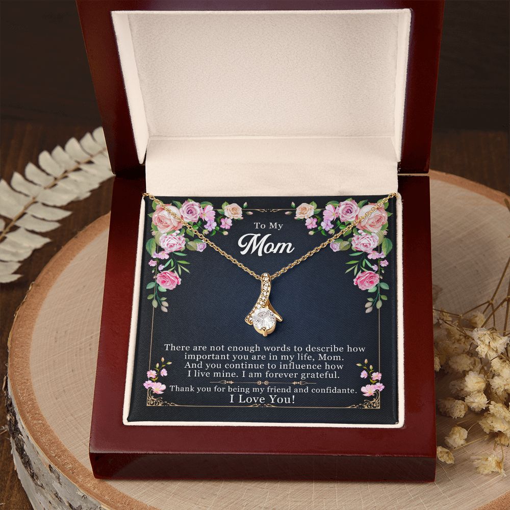 To My Mom Necklace Pendant Gift From Daughter Thank You For Being My Friend And Confidant With Message Card Gift For Mom Alluring Beauty Necklace
