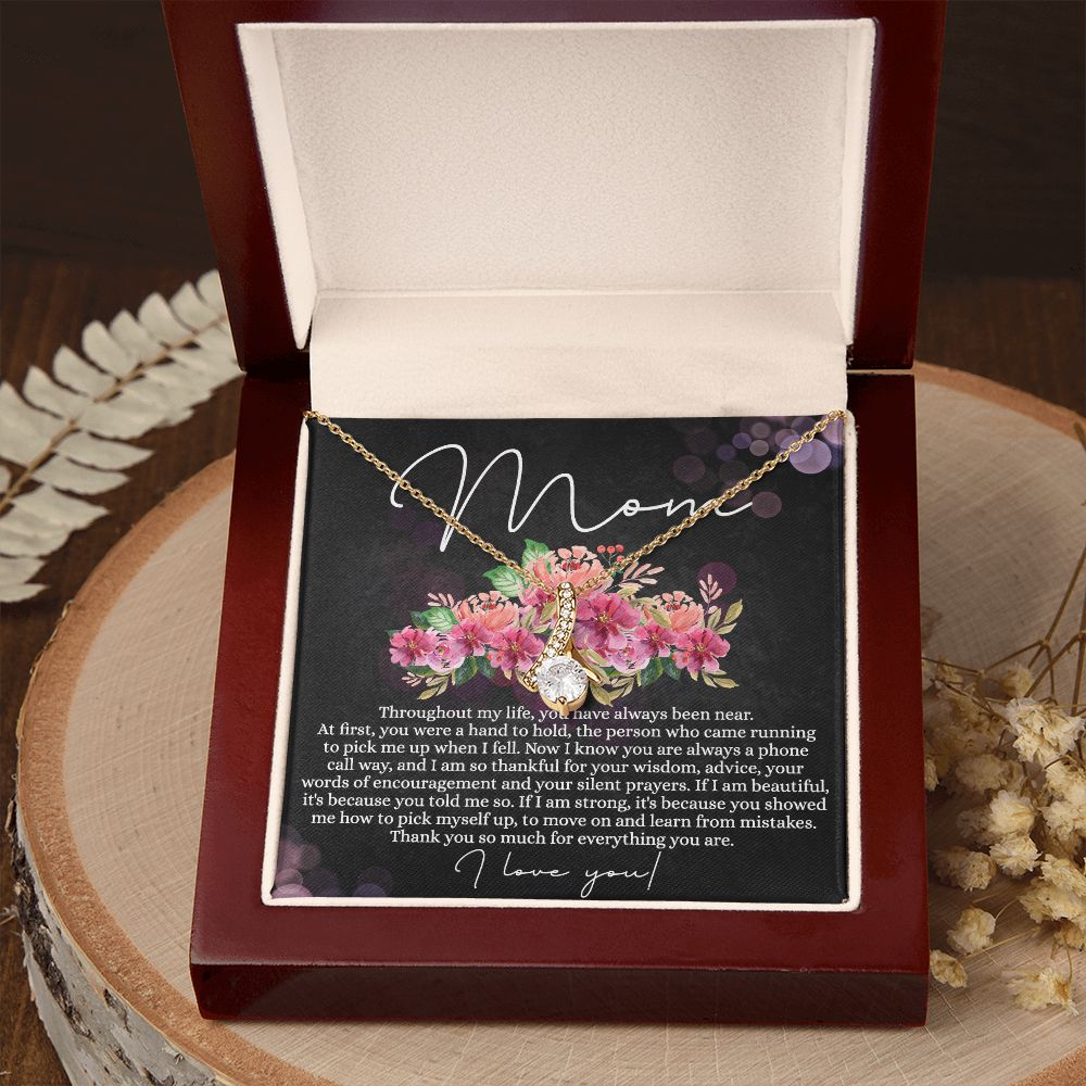 To My Mom Necklace, Mom Gifts, Mom Jewelry Box, Necklace for Mom, Gifts for Mom, Mother's Day Necklace Jewelry Gift For Mom, Birthday Gift For Mom, Thank you Mom Gift Alluring Beauty Necklace