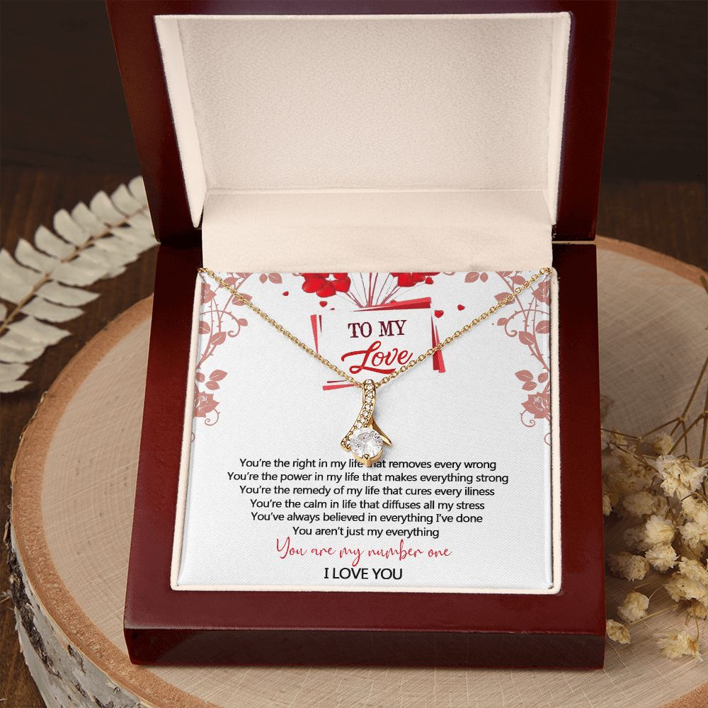 To My Love Interlocking Hearts Necklace With Box Message Card, Gift For My Love Alluring Beauty Necklace