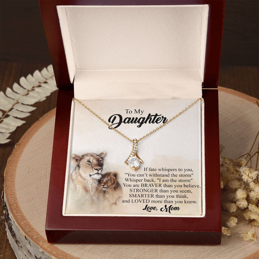 Mother Daughter Gift Ideas, To My Daughter Gift Necklace from Mom, Jewelry Pendant Present for Daughter, Birthday Christmas Gift Graduation Gifts for Daughters, Mother and Daughter Necklace 24 Alluring Beauty Necklace