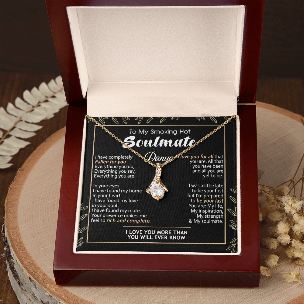 To My Smokin Hot Soulmate Necklace - Wife Gifts From Husband To My Wife Necklace, Gift for Her Romantic, Girlfriend Gifts Necklace for Wife from Men Includes Message Card and Gift Box 7 Alluring Beauty Necklace