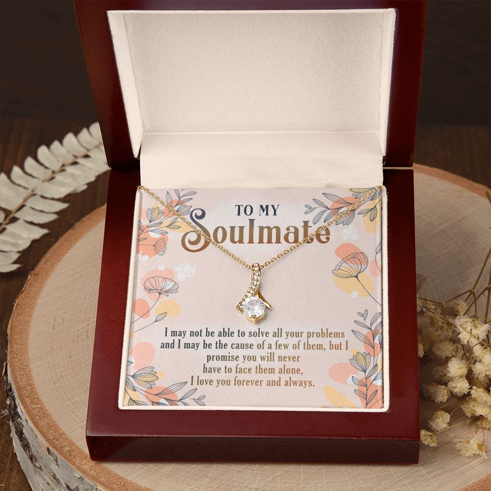 To My Soulmate Necklace for Women Birthday Christmas Jewelry Gifts For My Wife with Message Card Box Personalized Gift Present Pendant for Future Wife Soulmate Girlfriend Love 8 Alluring Beauty Necklace