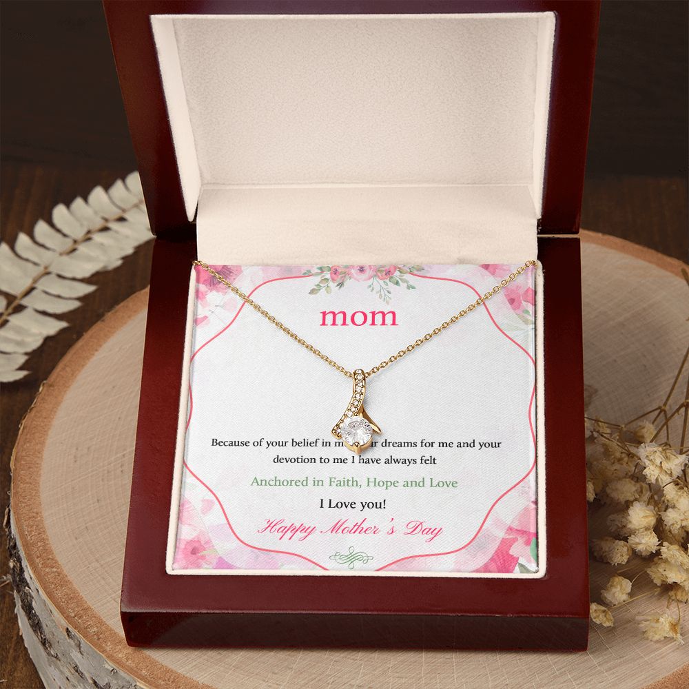 Mom Necklace Gifts for Mom from Daughter to Mom Gifts for Mothers Day from Daughter, To My Mom Necklace from Daughter to Mom Birthday Gifts Necklace with Message Card and Gift Box12 Alluring Beauty Necklace