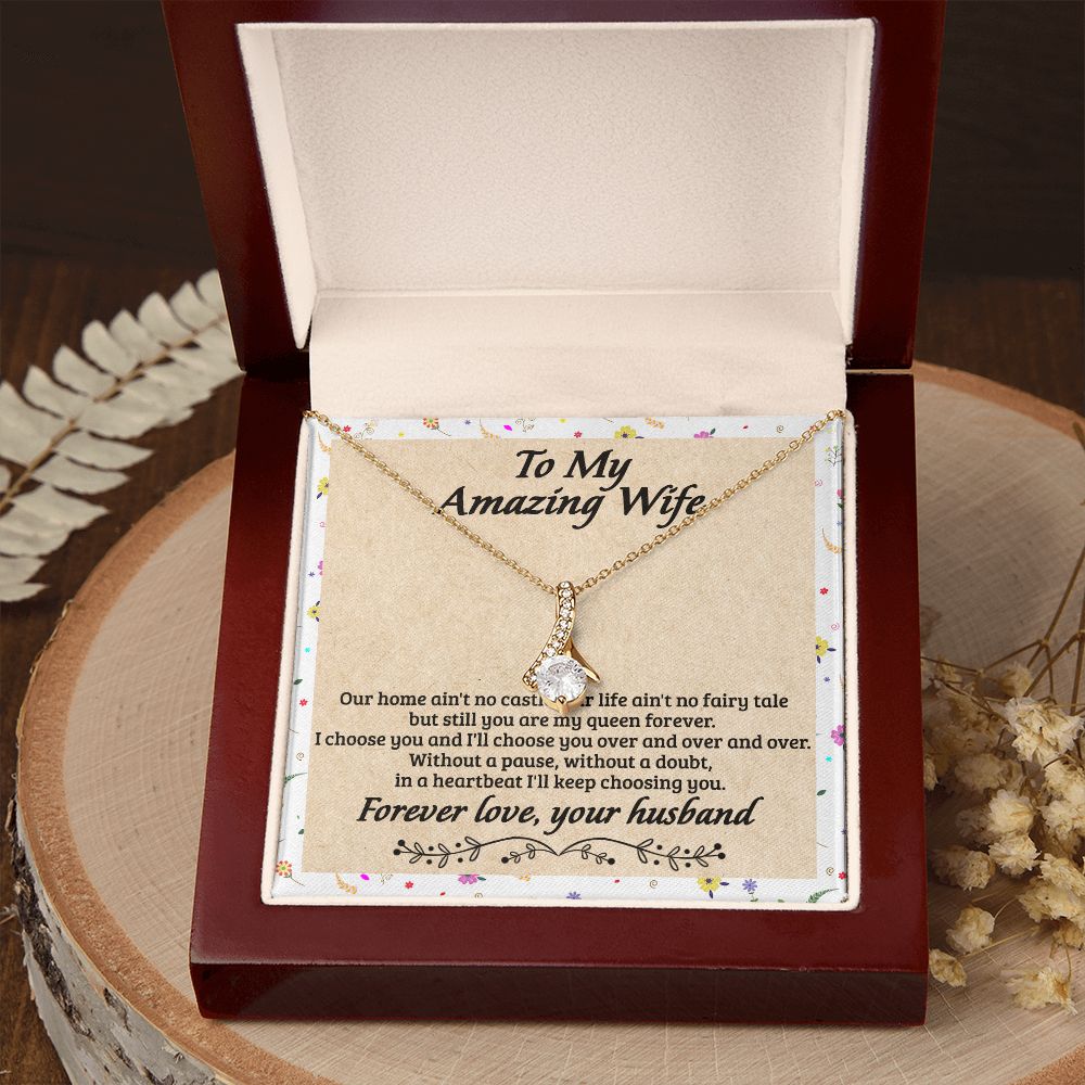 Birthday Gifts For Wife, Necklace Gifts For Wife From Husband, To My Wife Jewelry For Women , To My Wife Necklace  from Husband Wedding Anniversary Present For Wife, Beautiful Wife Jewelry Christmas18 Alluring Beauty Necklace