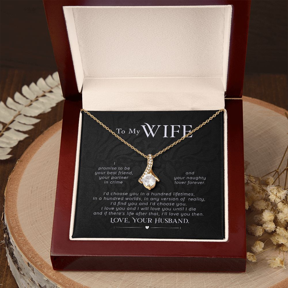 To My Wife Necklace Pendant Gift From Husband I'll Love You Then With Message Card and Gift Box. Valentine's Day Gift For Wife Future Wife Alluring Beauty Necklace