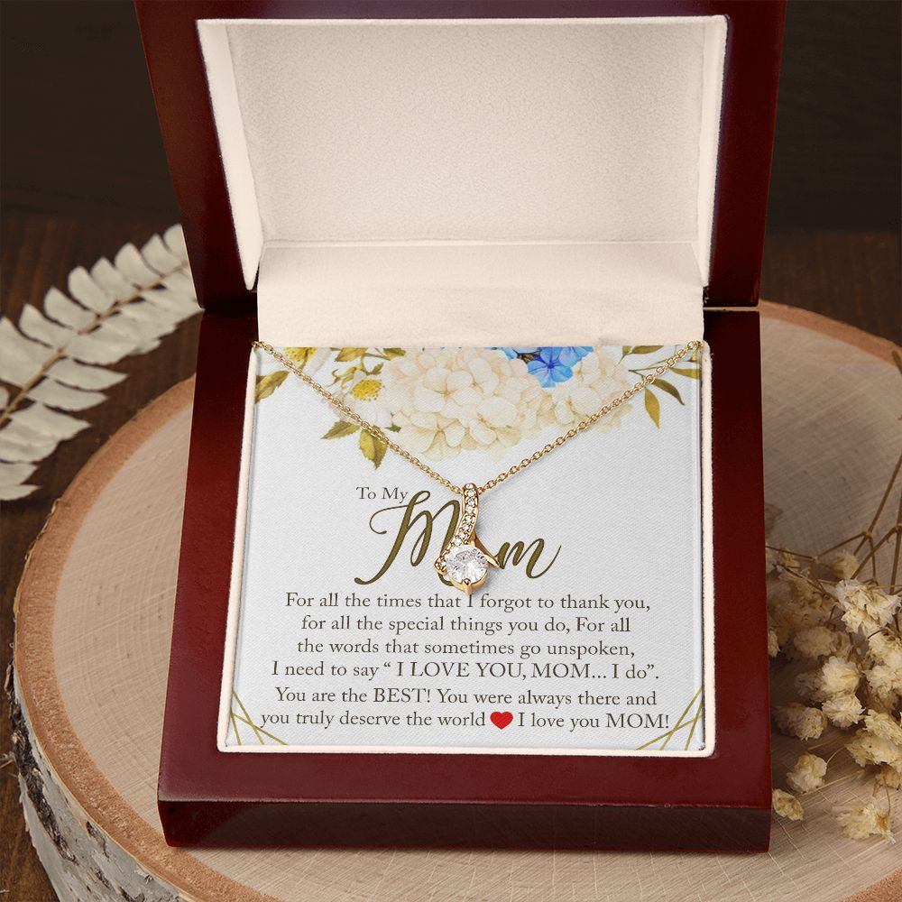 To My Mom Necklace, Gift For Mom, Mother's Day Gift from Daughter, Mom Jewelry Gift for Mothers Day, Birthday Gift for Mother, Moms Gift from Daughter Son, Necklace for Mom Mother 16 Alluring Beauty Necklace