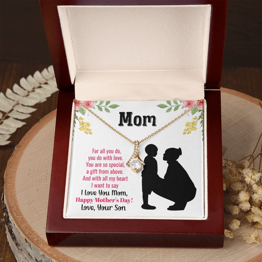 To My Mom Necklace, Gift For Mom, Mother's Day Gift from Daughter, Mom Jewelry Gift for Mothers Day, Birthday Gift for Mother, Moms Gift from Daughter Son, Necklace for Mom Mother22 Alluring Beauty Necklace