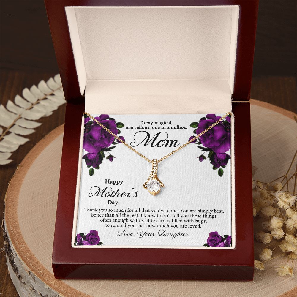 Mom Necklace Gifts for Mom from Daughter to Mom Gifts for Mothers Day from Daughter, To My Mom Necklace from Daughter to Mom Birthday Gifts Necklace with Message Card and Gift Box3 Alluring Beauty Necklace