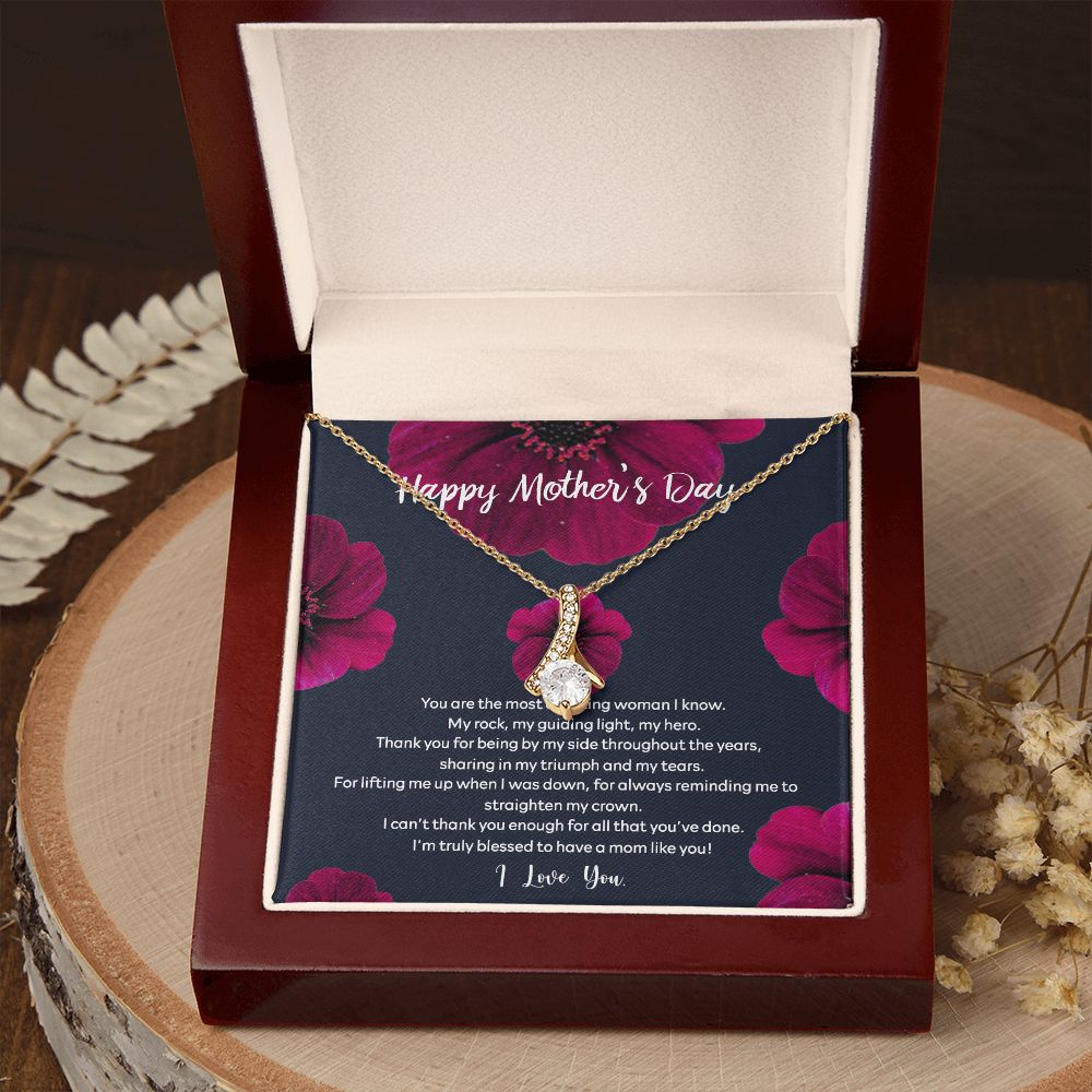 Mom Necklace Gifts for Mom from Daughter to Mom Gifts for Mothers Day from Daughter, To My Mom Necklace from Daughter to Mom Birthday Gifts Necklace with Message Card and Gift Box2235 Alluring Beauty Necklace