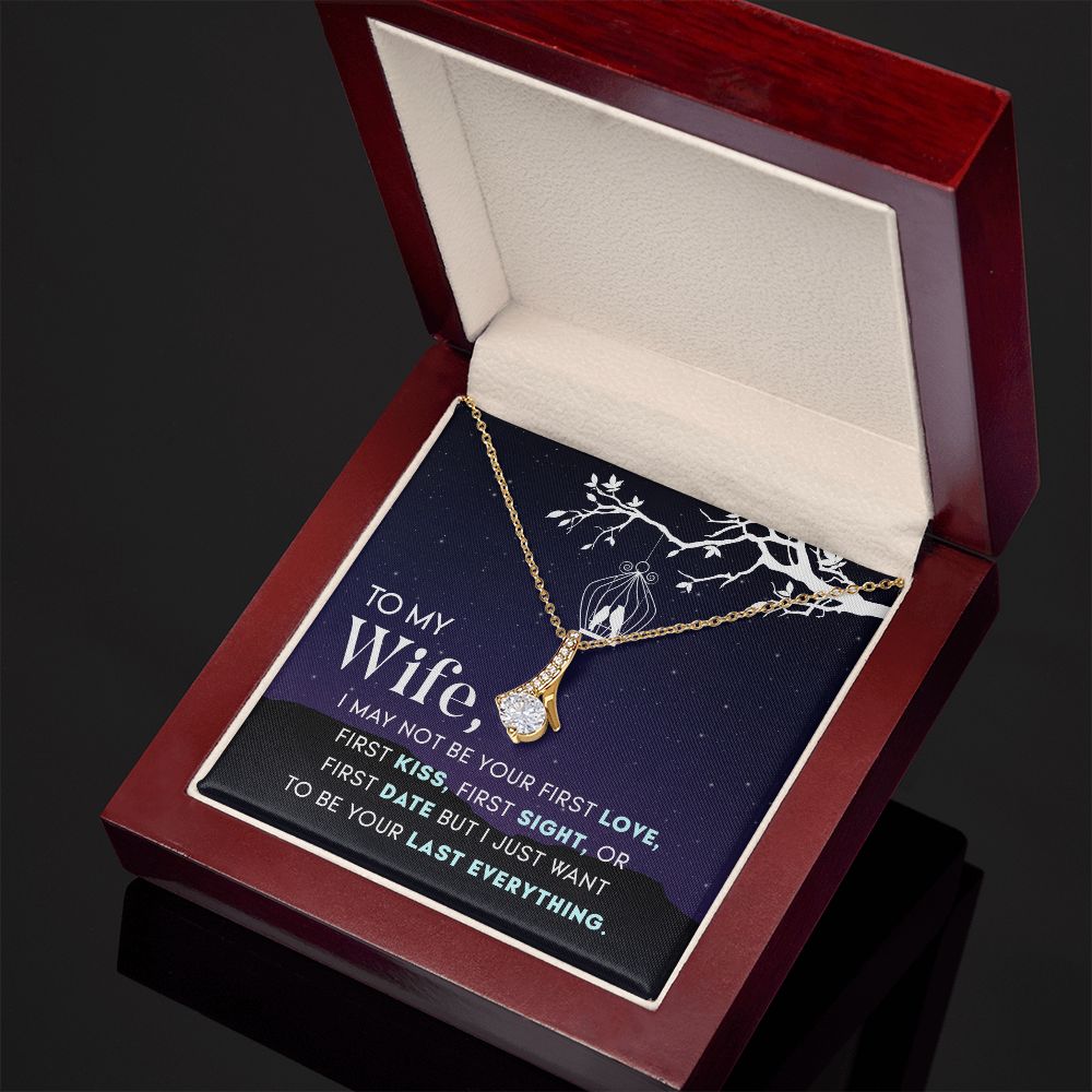 To My Wife Necklace from Husband, Personalized Necklace for Women, Luxury Necklace for Wife from Man Men, Wedding Anniversary Present For Wife, Beautiful Wife Jewelry Christmas Birthday Gift For Wife15 Alluring Beauty Necklace