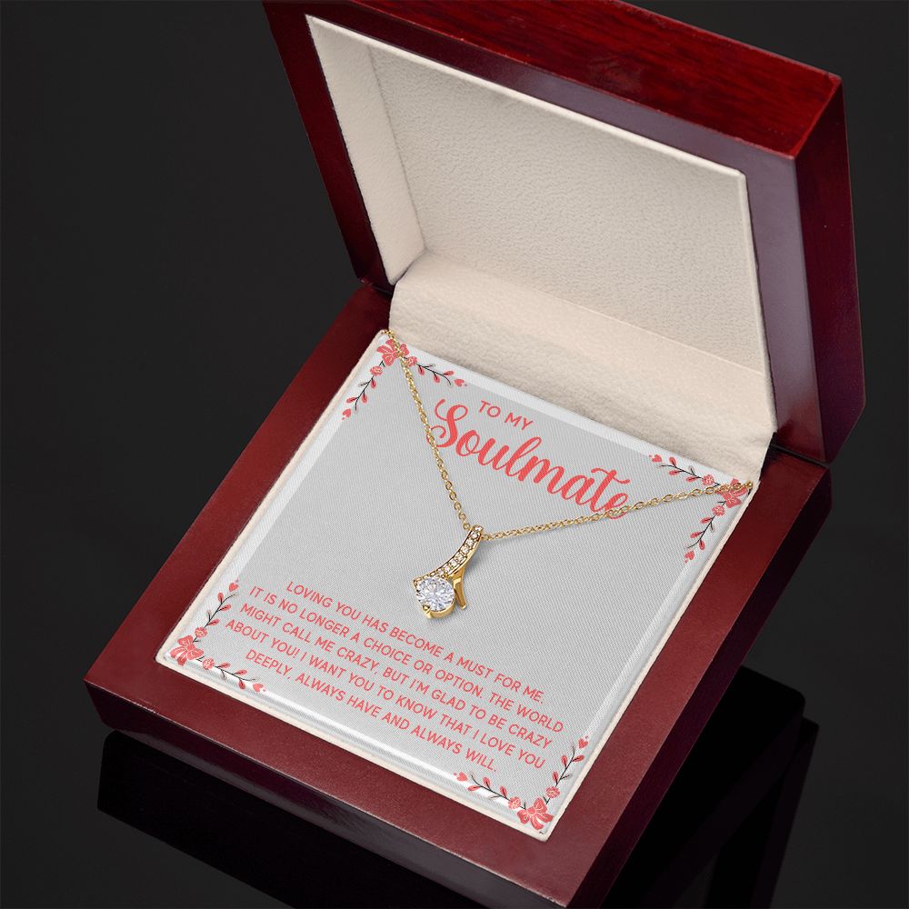 To My Soulmate Necklace for Women Birthday Christmas Jewelry Gifts For My Wife with Message Card Box Personalized Gift Present Pendant for Future Wife Soulmate Girlfriend Love 14 Alluring Beauty Necklace