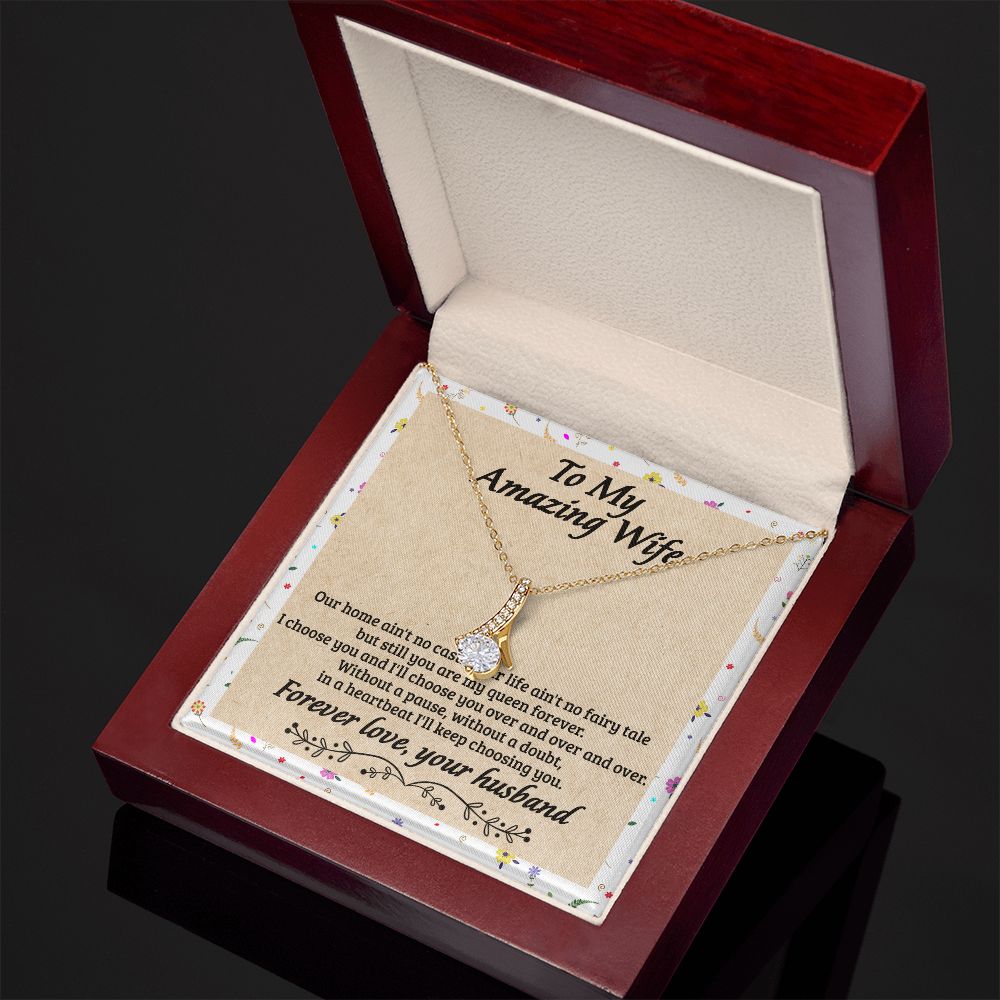 Birthday Gifts For Wife, Necklace Gifts For Wife From Husband, To My Wife Jewelry For Women , To My Wife Necklace  from Husband Wedding Anniversary Present For Wife, Beautiful Wife Jewelry Christmas18 Alluring Beauty Necklace