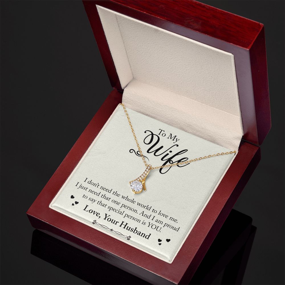 To My Wife Necklace from Husband, Personalized Necklace for Women, Luxury Necklace for Wife from Man Men, Wedding Anniversary Present For Wife, Beautiful Wife Jewelry Christmas Birthday Gift For Wife24 Alluring Beauty Necklace