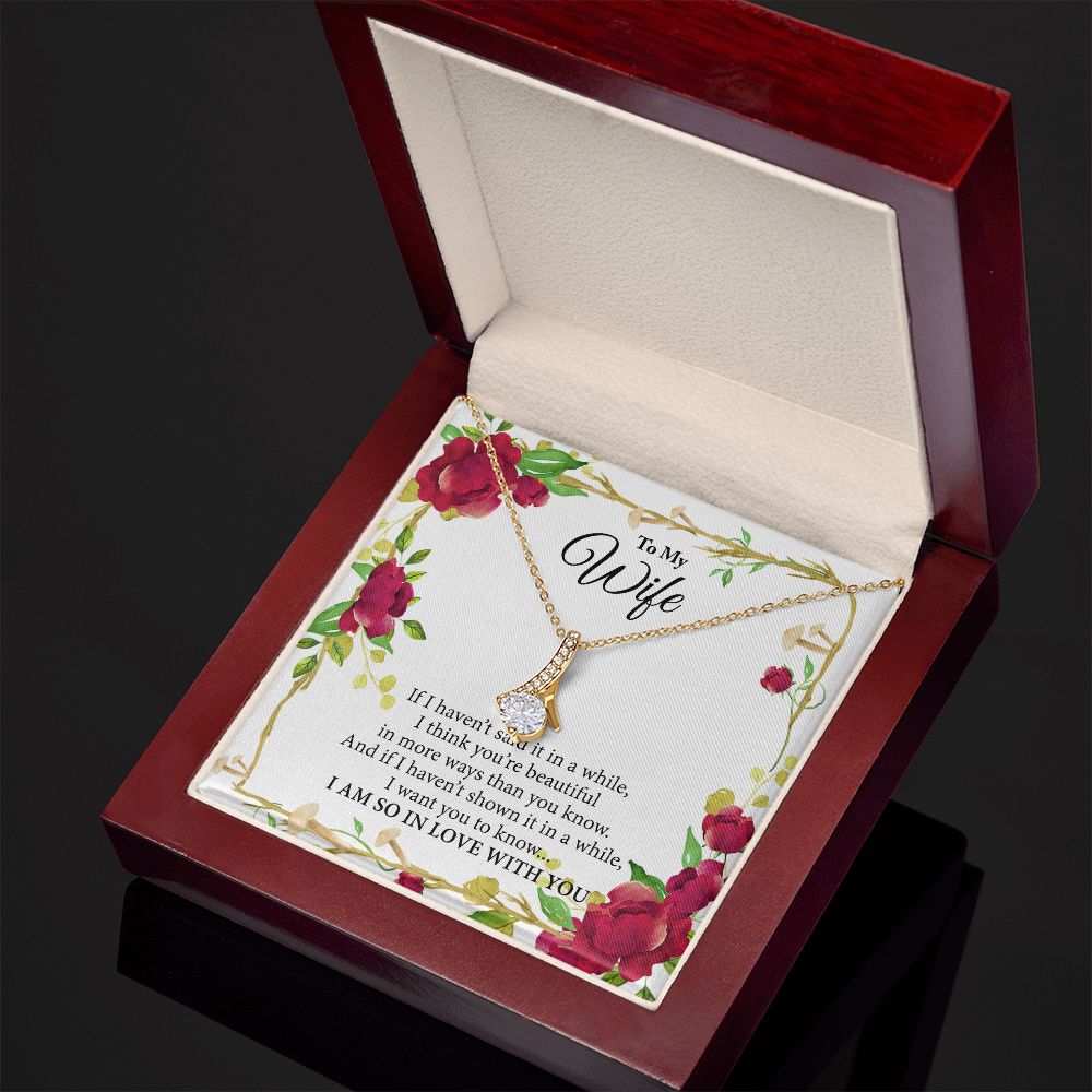 Birthday Gifts For Wife, Necklace Gifts For Wife From Husband, To My Wife Jewelry For Women , To My Wife Necklace  from Husband Wedding Anniversary Present For Wife, Beautiful Wife Jewelry Christmas19 Alluring Beauty Necklace