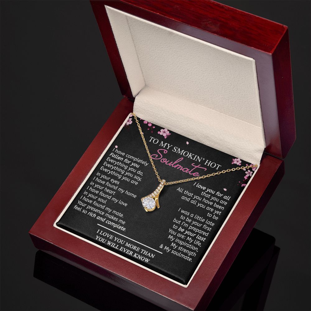 To My Smokin Hot Soulmate Necklace - Wife Gifts From Husband To My Wife Necklace, Gift for Her Romantic, Girlfriend Gifts Necklace for Wife from Men Includes Message Card and Gift Box 12 Alluring Beauty Necklace