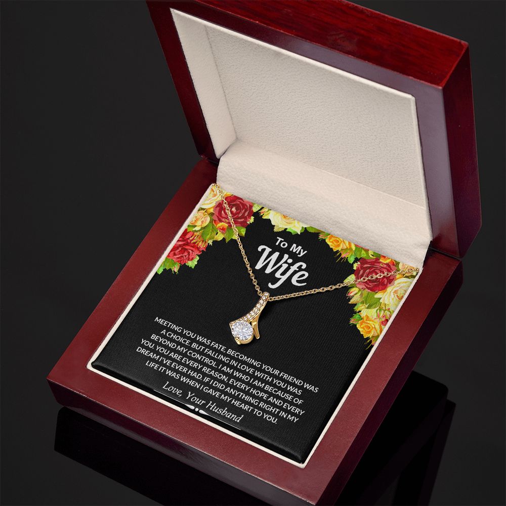 To My Wife Necklace from Husband Jewelry Gift For Wife Valentines Gift for Her Alluring Beauty Necklace
