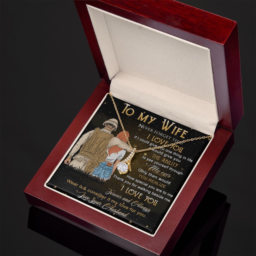 Birthday Gifts For Wife, Necklace Gifts For Wife From Husband, To My Wife Jewelry For Women , To My Wife Necklace  from Husband Wedding Anniversary Present For Wife, Beautiful Wife Jewelry Christmas21 Alluring Beauty Necklace