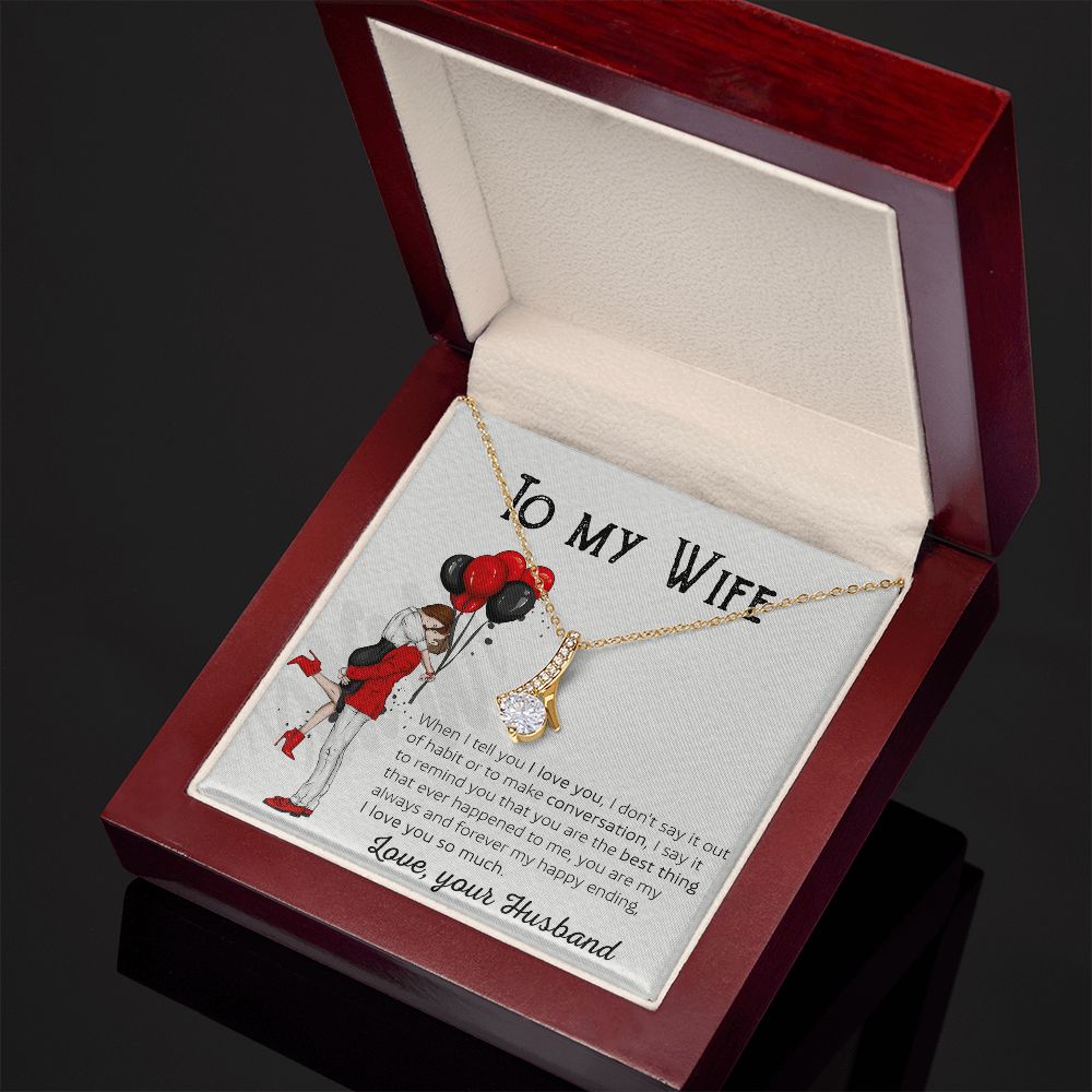 Birthday Gifts For Wife, Necklace Gifts For Wife From Husband, To My Wife Jewelry For Women , To My Wife Necklace  from Husband Wedding Anniversary Present For Wife, Beautiful Wife Jewelry Christmas 7 Alluring Beauty Necklace