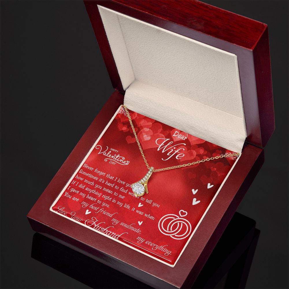 To My Wife Necklace, Wedding Anniversary Jewelry For Women, Necklace For Wife from Husband, Gift For Wife Birthday Gifts From Husband Necklace, Jewelry With Message Card In A Gift Box4 Alluring Beauty Necklace