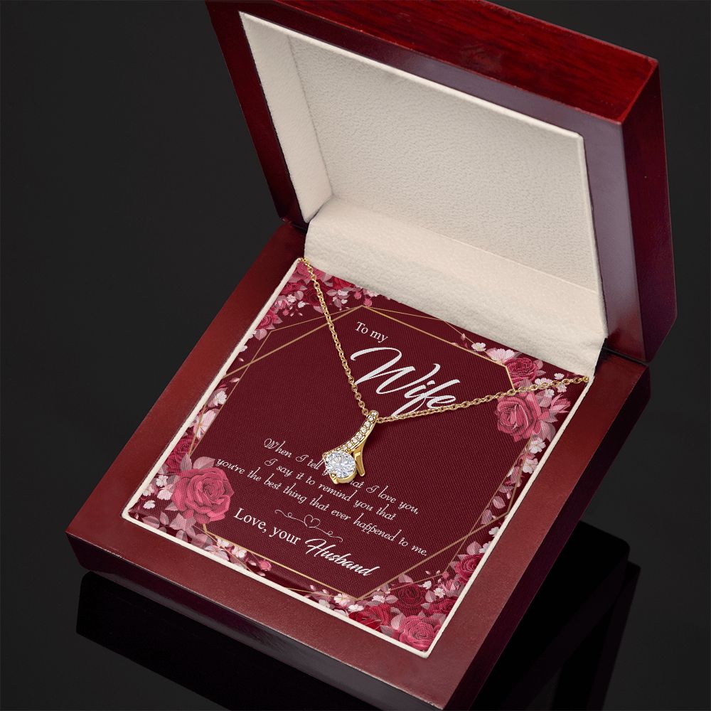 To My Wife Necklace Pendant Gift From Husbnd Habby Birthday Jewelry with Message Card and Gift Box. Wife Necklace Gift for Wife from Husband Valentine's Day Gift For Wife Future Wife Alluring Beauty Necklace