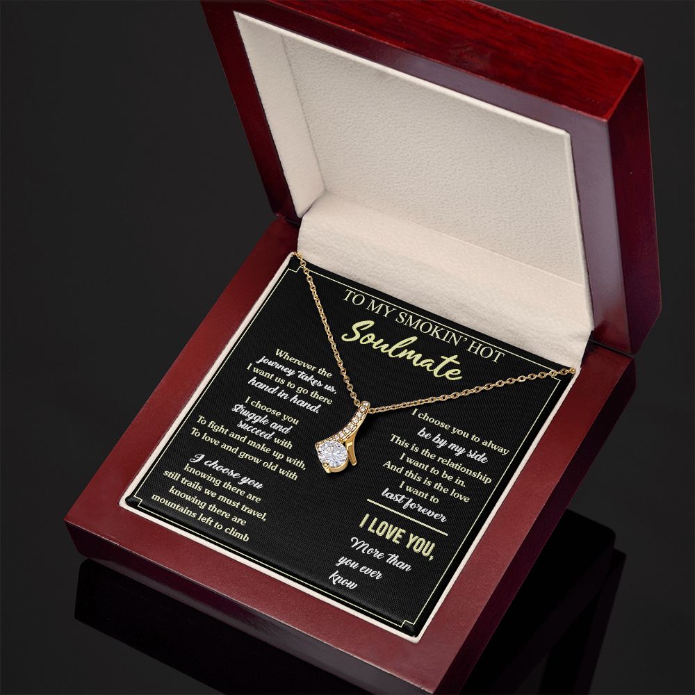 To My Soulmate Necklace for Women Birthday Valentines Day Jewelry Gifts For My Wife with Message Card Box Personalized Gift Present Pendant for Future Wife Soulmate Girlfriend Love 7 Alluring Beauty Necklace