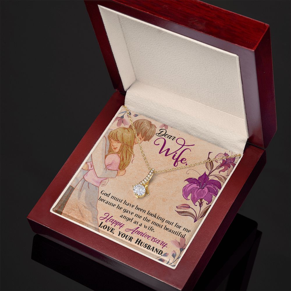 To My Wife Necklace, Wedding Anniversary Jewelry For Women, Necklace For Wife from Husband, Gift For Wife Birthday Gifts From Husband Necklace, Jewelry With Message Card In A Gift Box7 Alluring Beauty Necklace